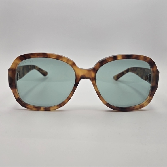 Gucci Accessories - Gucci Tortoise Shell Sunglasses with Blue Lenses